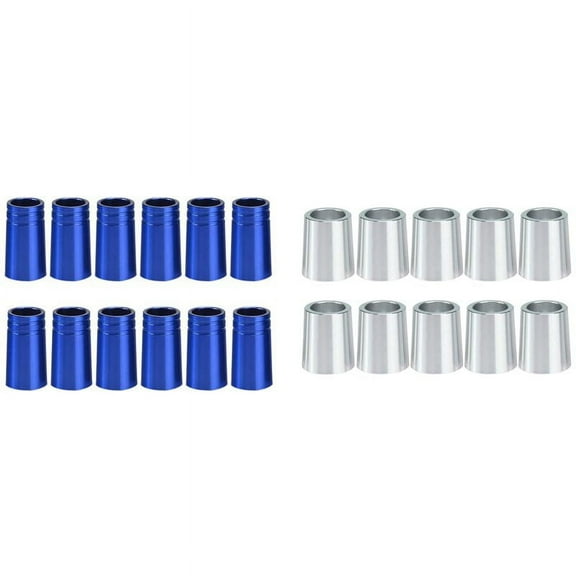 22Pcs Golf Tip Metal Ferrules Irons Golf Club Accessories - 10Pcs .355 & 12Pcs .370,22 x Golf Iron Ferrules,Silver & blue