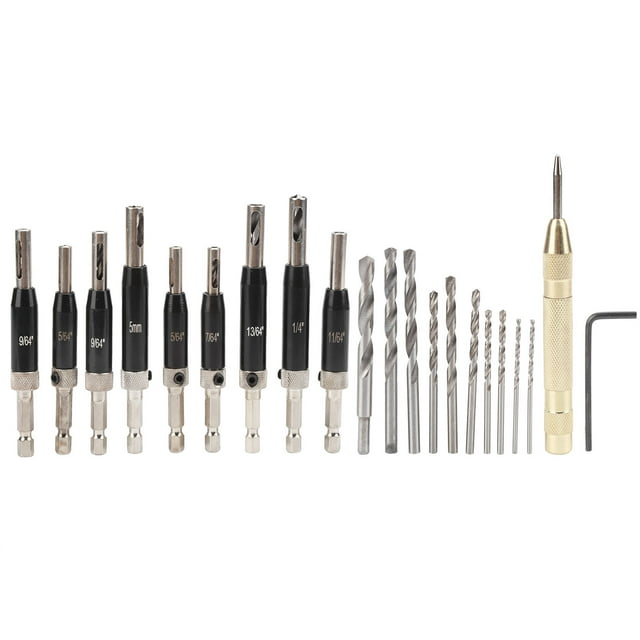 22Pcs Hinge Drill Bit Self Centering Lock Hole Drilling Puncher Tool