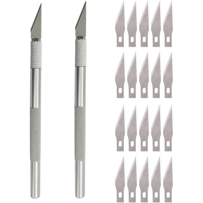 Craft Carving Knife Hobby Knife with 5 Spare Blades, Aluminum Handle, 1 Set