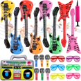 thumbnail image 1 of 22Pcs Inflatable Instruments Party Props,Inflatable Rock Star Toy with Inflatable Guitar,Microphone,Inflatable Radio Boombox,Shutter Shading Glasses for 80s 90s Themed Rock N Roll Party Favor, 1 of 7