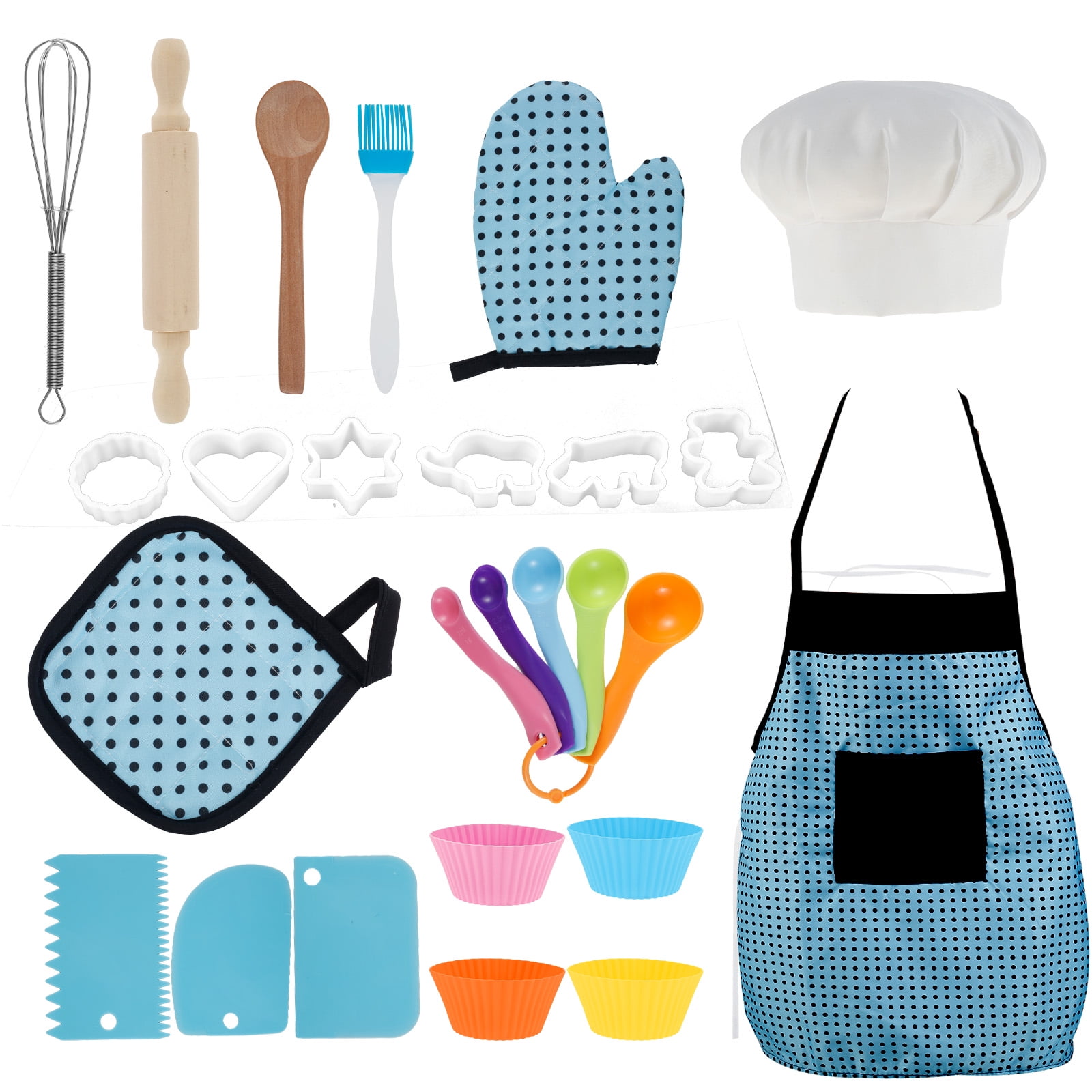 22Pcs Kids Cooking and Baking Sets Kids Cooking Chef Set Toddler Baking