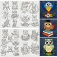 thumbnail image 1 of 22Pcs Owl Embroidery Pattern Stabilizer 8.3"x11.7" Owl Flower Soluble Stick and Stitch Embroidery Sticker 4 Sheets Bird Water Hand Sewing DIY Embroidery Paper, 1 of 9