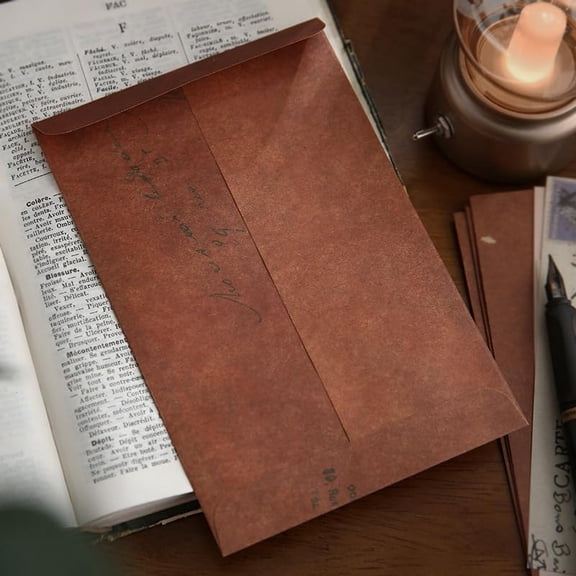 22Pcs Paper Envelopes Rectangle Coconut 155x108mm Brown DIY