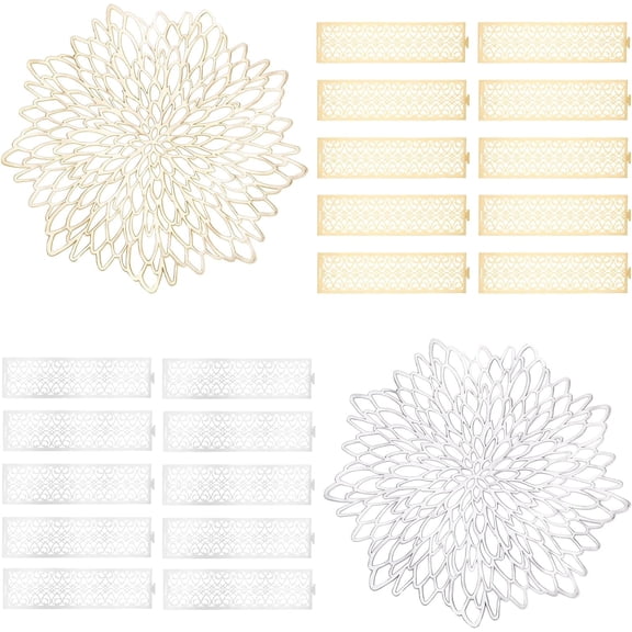 22Pcs Paper Napkin Buckle PVC Washable Placemat PVC Plastic Placemats for Dining Table Napkin Holder Adornment Restaurant Daily Accessiroes