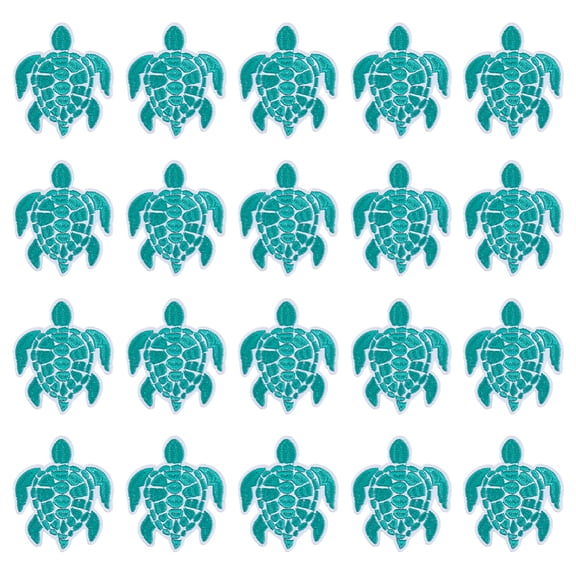 22Pcs Sea Turtle Embroidered Patches Embroidered Turtle Appliques Sew/Iron On Patches Turquoise Ocean Embroidery Applique Patch DIY