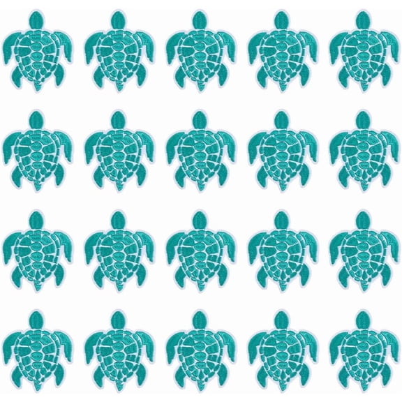 22Pcs Sea Turtle Embroidered Patches Embroidered Turtle Appliques Sew/Iron On Patches Turquoise Ocean Embroidery Applique Patch