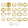 thumbnail image 1 of 22Pcs/Set Women Rings High Gloss Polished Hypoallergenic Assorted Alloy Gift Fashion Jewelry Hollow Love Heart Finger Opening Rings Valentine's Day Gift,Golden, 1 of 8