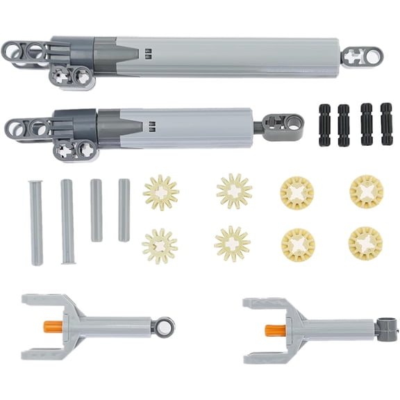 22Pcs Technical Powered Up S/L/XL Linear Actuator Kit 40918/61927/92693 Hydraulic Cylinder Piston Bracket Robot Car Gear Axle Set Compatible with Lego