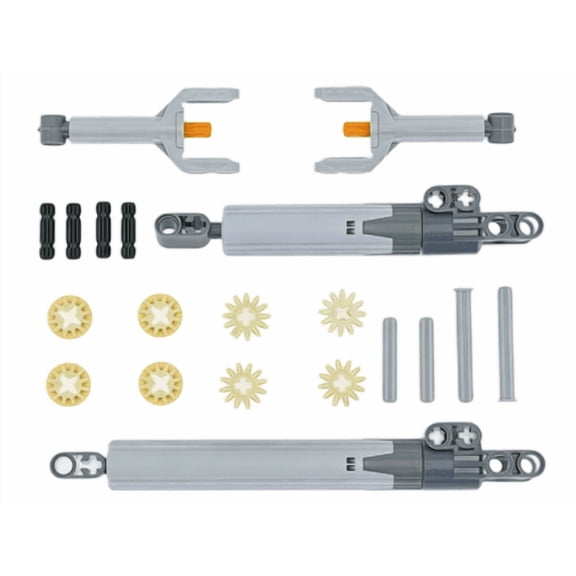 22Pcs Technical Powered Up S/L/XL Linear Actuator Kit 40918/61927/92693 Hydraulic Cylinder Piston Bracket Robot Car Gear Axle Set Compatible with Lego