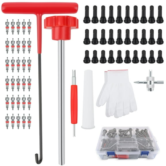 22Pcs Valve Stem Quickly Replacement Kit, Tire Valve Repair Tool Kit for Replacing Leaky Valves in Cars and Trucks