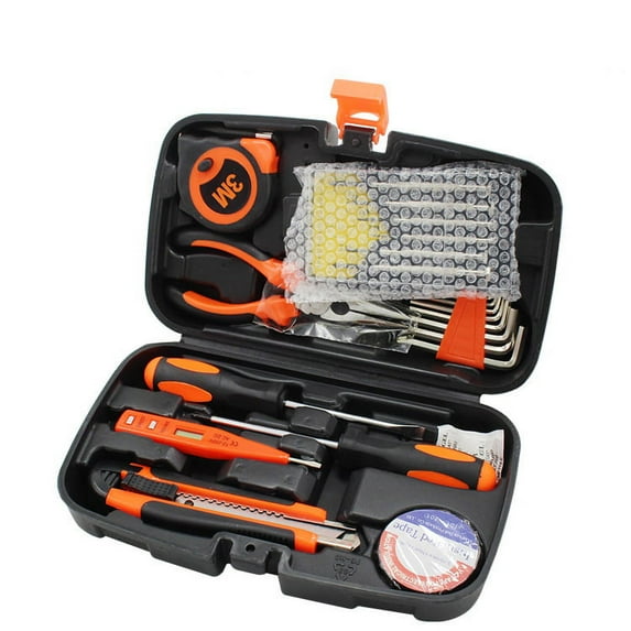 22Piece Tool Set General Household Hand Tool Kit with Plastic Toolbox Storage
