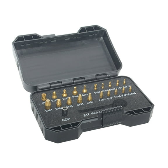 22Pieces Damaged Screw Extractor Drill Bit Set Stripped Screw Extractor Kit for Broken Bolt Extractor All-Purpose