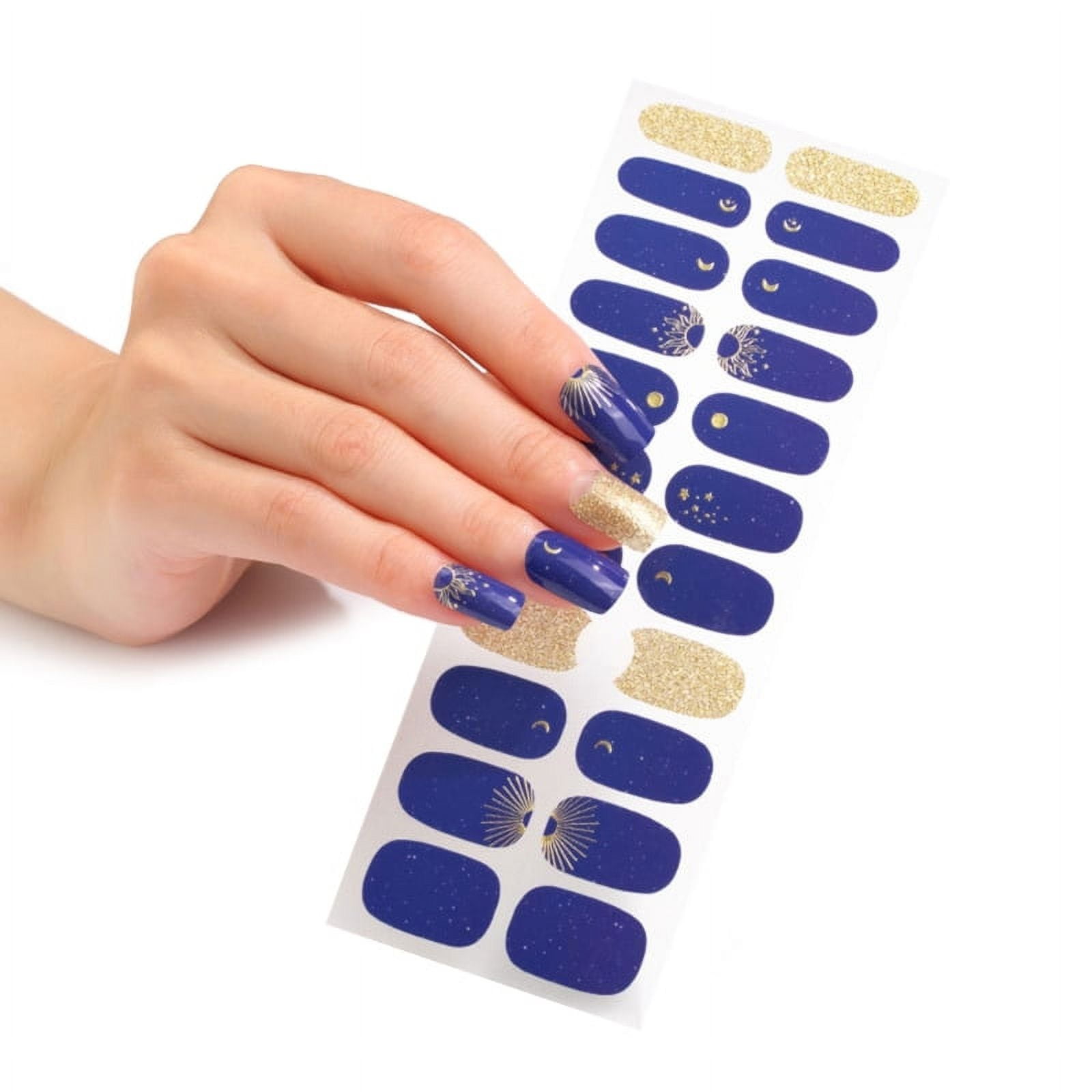 22posts Nail Art Stickers Uv Gel Polish Nail Wraps Strips Full Cover 