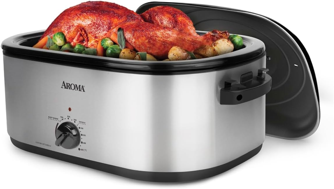 22Qt. Roaster Oven with self basting lid stainless steel