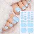 thumbnail image 1 of 22Tips French Black Baking-free Toe Nail Stickers With Glitter Long New B3, 1 of 9