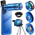 22X Telescope Zoom Mobile Phone Lens 4 in 1 Telephoto Macro Camera Lens ...