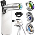 22X Telescope Zoom Mobile Phone Lens 4 in 1 Telephoto Macro Camera Lens