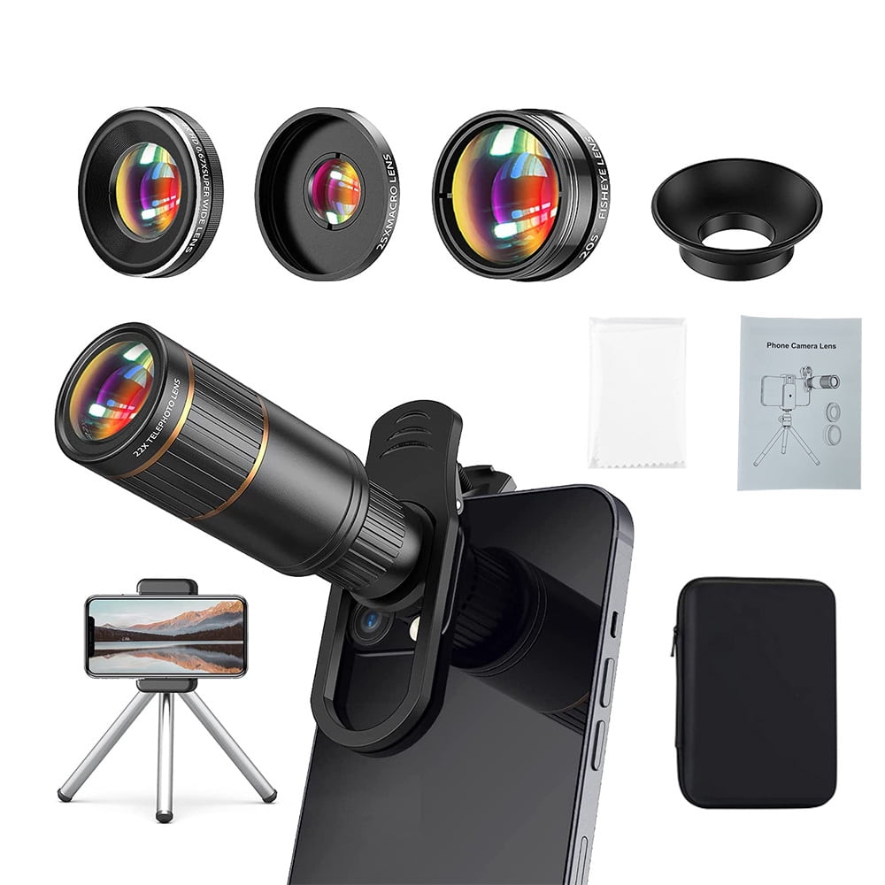 22X Telescope Zoom Mobile Phone Lens 4 in 1 Telephoto Macro Camera Lens