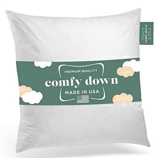 ComfyDown 22x22 Throw Pillow Insert, Down & Feather Fill, 100% Cotton Cover, Made in USA – Premium Soft Decorative Pillow Form Sham Stuffer for Bed, Sofa & Couch