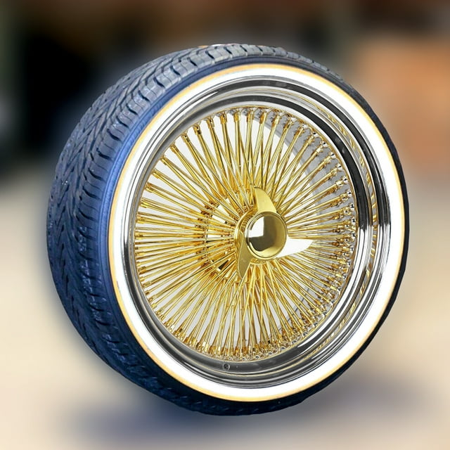 22X8 Standard Gold Center 150 Spoke + Vogue Tires A/S 265/35R22