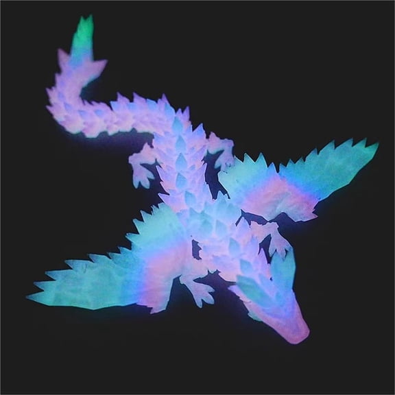22cm 3D Printed Dragon Western Style Colorful Full  Movable Dragon  Crafts Desktop Dragons Figurines -stress