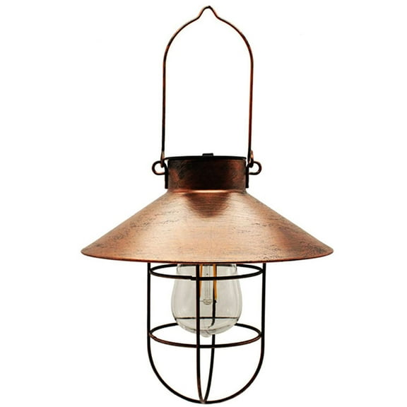 22cm Metal Hanging Lamps for Outdoor Beauty Antique Copper Large Solar Garden Lights