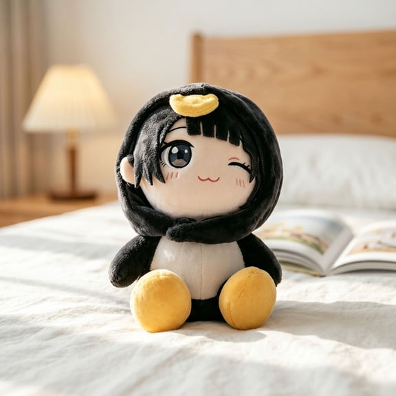22cm New Anime GUGUGAGA Penguin Figure Plush Toys - Cute Penguin Costume Girl