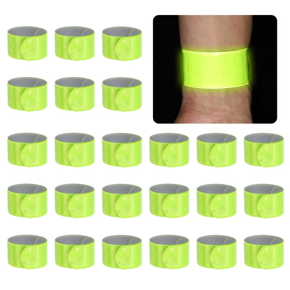 Uxcell 8.66" Reflective Bands, 24Pcs Reflective Arm Bands Straps Wrist Reflective Running Gear Safety Reflective Straps Bracelets High Visibility for Night Walking Bicycle, Yellow