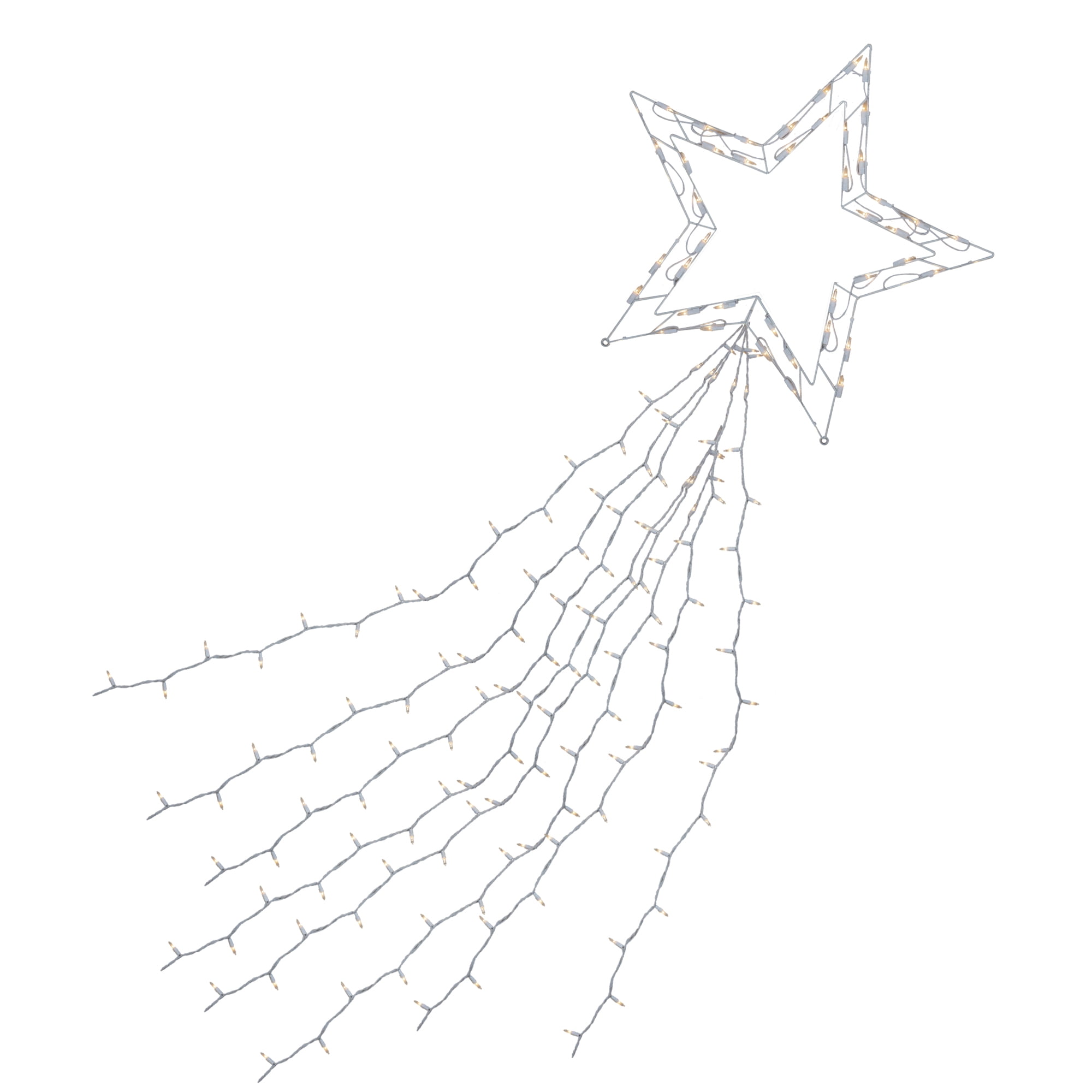 22ft Clear Lighted Shooting Star Outdoor Christmas Decoration with Metal Frame