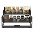 thumbnail image 1 of 22in Pull Down Cabinet Shelf, 2 Tier Upper Cabinet Shelf Organizer, Wall Mounted Kitchen Rack Pantry Storage for Tall Kitchen Bathroom Cabinets, 1 of 9