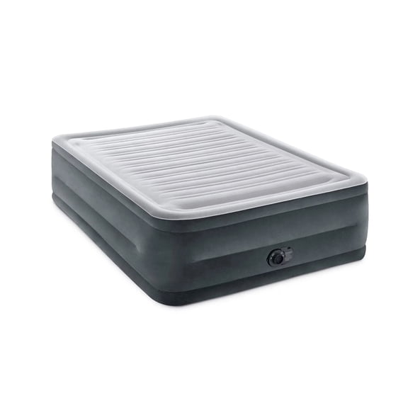22in Queen Dura-Beam Air Mattress with Built-In Pump, 600lb Capacity for Travel Camping