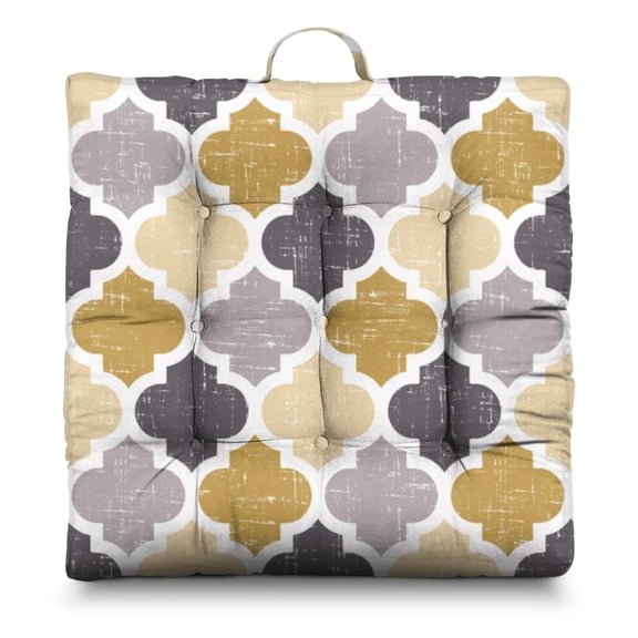 22in Square Yoga Meditation Pillow, Dutch Velvet Boho Floor Cushion for Relaxing and Quiet Retreat