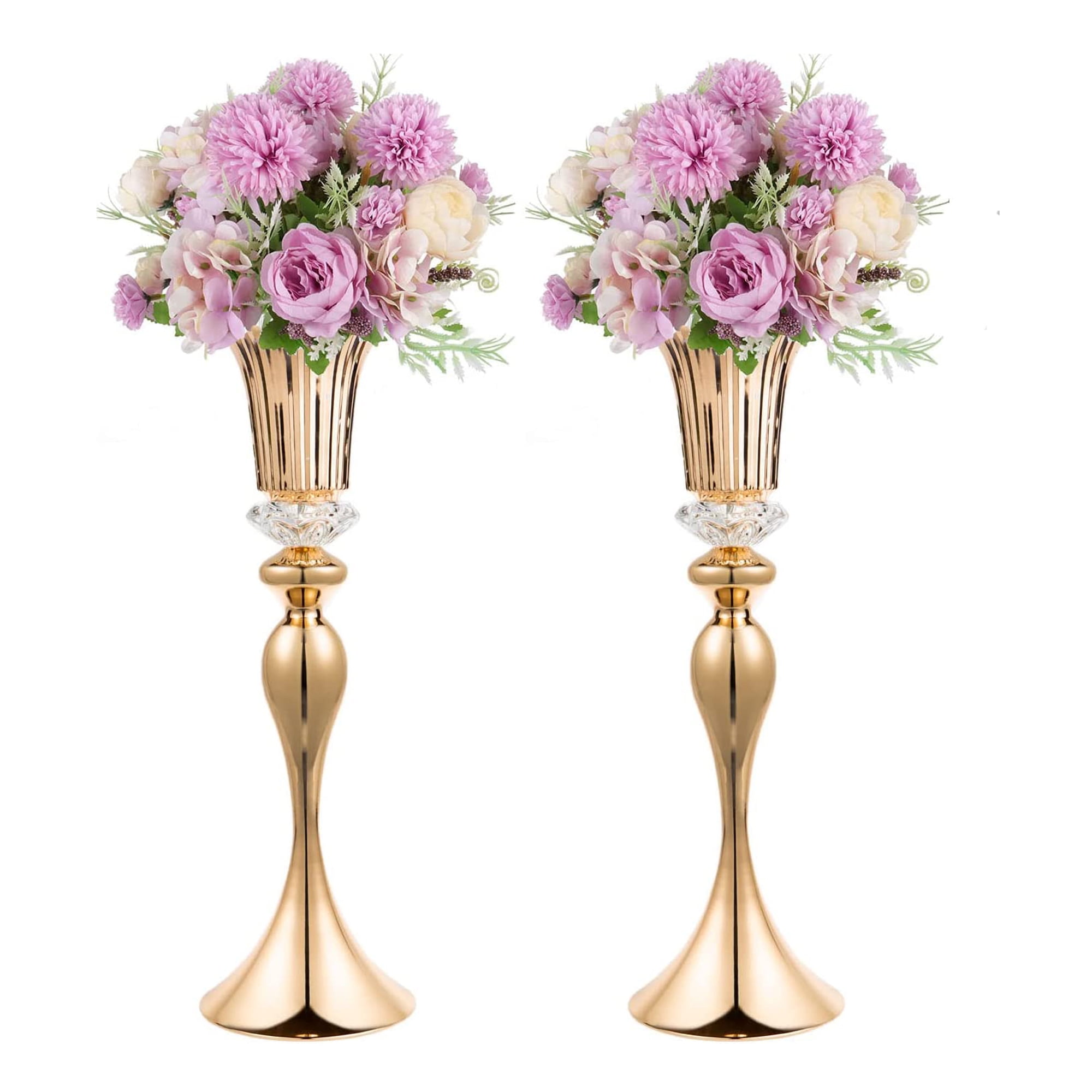2Pcs 23.6 inch-35.4in Tall Wedding Centerpieces Flower Vases Crystal  Display Urn