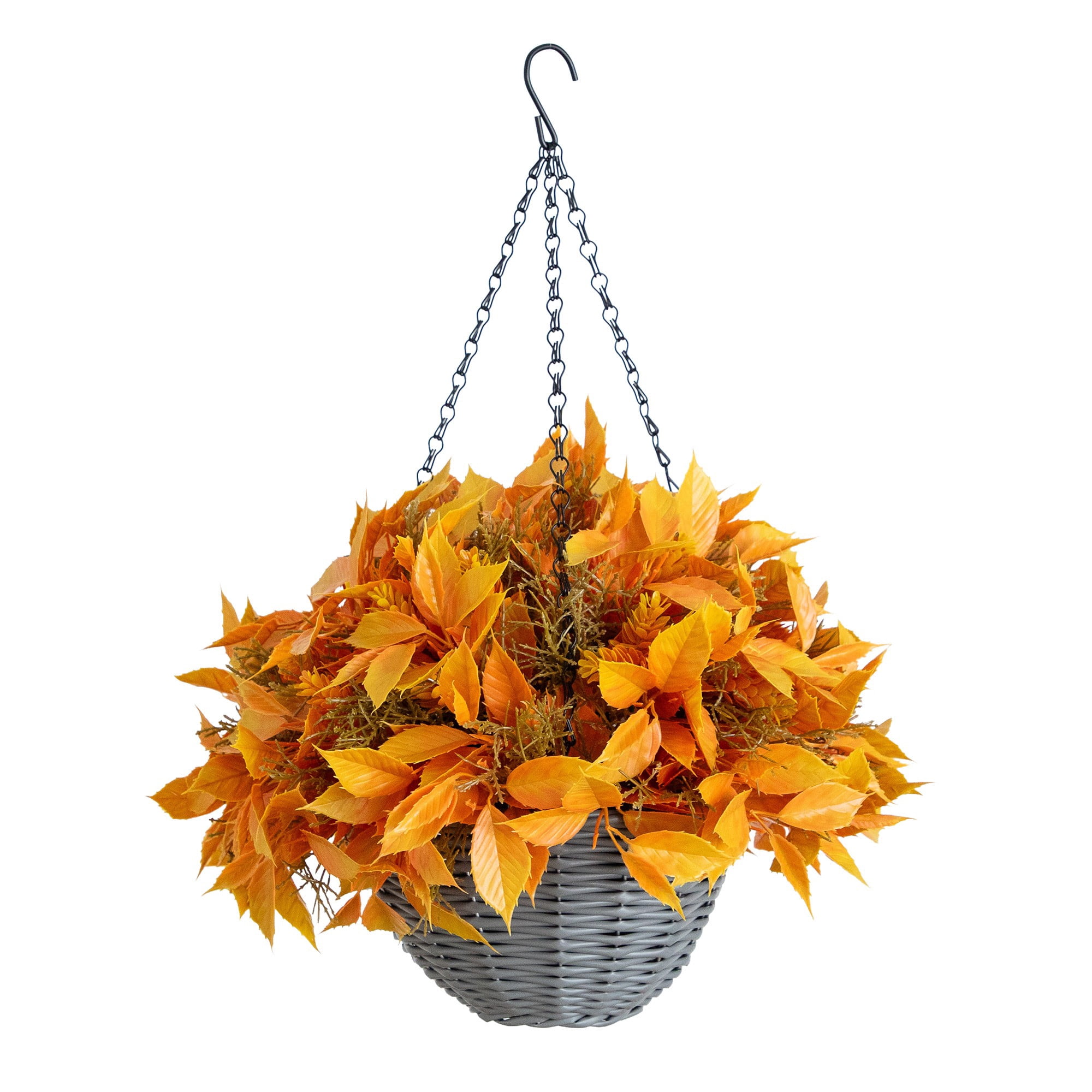 22in. UV Resistant Autumn Artificial Fall Foliage Hanging Basket (Indoor/Outdoor)