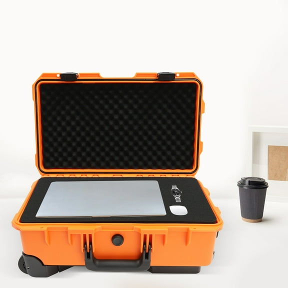 22" Camera Hard Case Protective Waterproof Camera Carrying Case W/Foam Wheel Orange