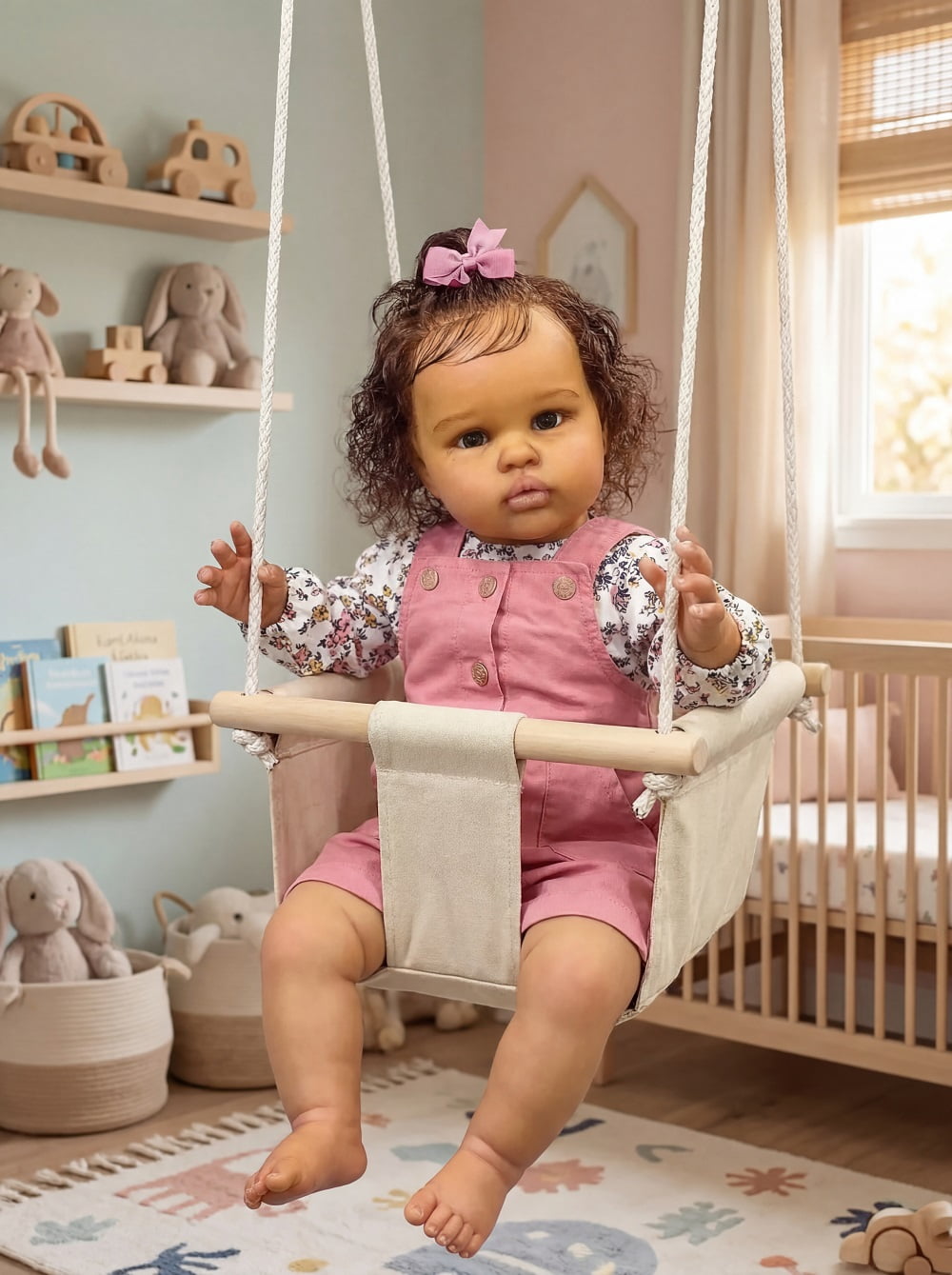 22inch Reborn Baby Dolls Black Girls Lifelike Babies boy That Look Real Eyes Open Realistic Toddler