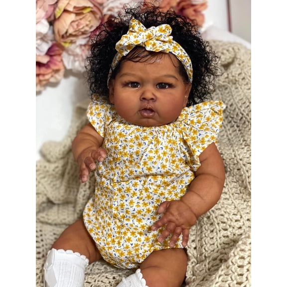 22inch Reborn Baby Dolls Black Girls Realistic Silicone Toddler Lifelike Babies That Look Real boy Eyes Open