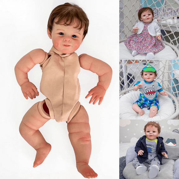 22inch Reborn Doll kit Popular Sweet Face painted Doll kit Unfinished Doll parts with Hand Root Hair