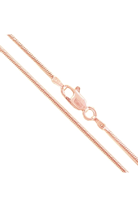 22k Rose Gold Plated Sterling Silver Magic Snake Chain 1.6mm Solid 925 Italy Brazilian Necklace 36" Female