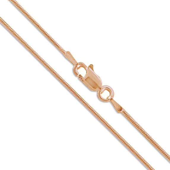 22k Rose Gold Plated Sterling Silver Magic Snake Chain 1mm Solid 925 Italy Brazilian Bracelet 10" Female