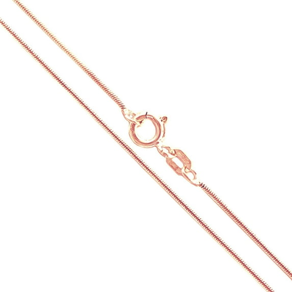 22k Rose Gold Plated Sterling Silver Magic Snake Chain .8mm Solid 925 Italy Brazilian Necklace 36" Female
