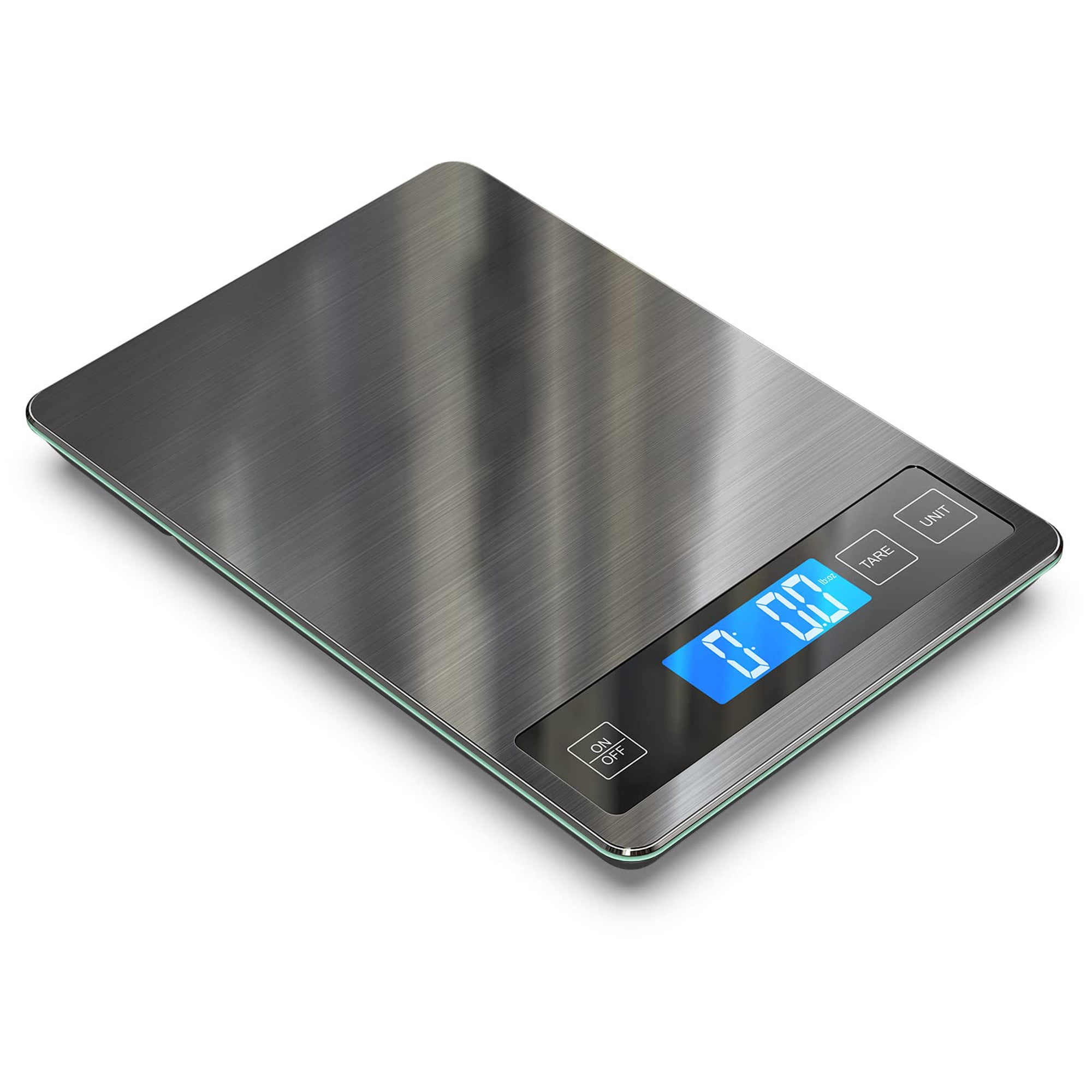 22lb Digital Kitchen Food Scale, Grey Stainless Steel & Tempered Glass ...