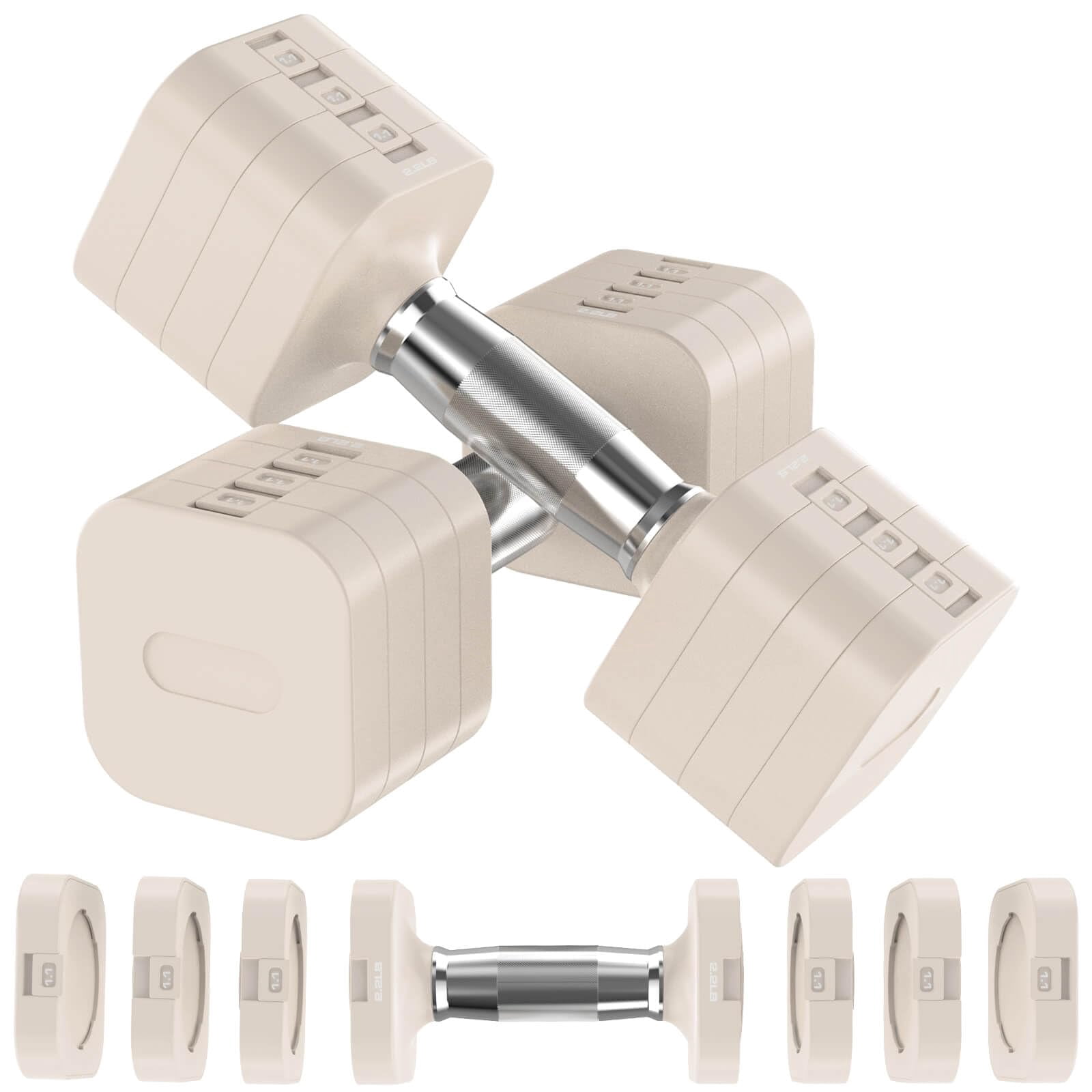 22lbs Adjustable Dumbbells Set  Weight With 4 Levels 4.4lb 6.6lb 8.8lb 11lb Hand Weights Sets For Women/men Home Gym Full Body Workout