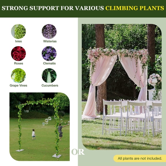 22lbs Free Standing Silver Backdrop Stand Pipe Kit 10in Heavy Duty Wedding Back Adjustable Stand with Rubber Connection