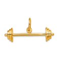 thumbnail image 1 of 22mm 10k Solid Yellow Gold Barbell Charm Pendant Necklace for Women - 1.4 Grams, 1 of 2