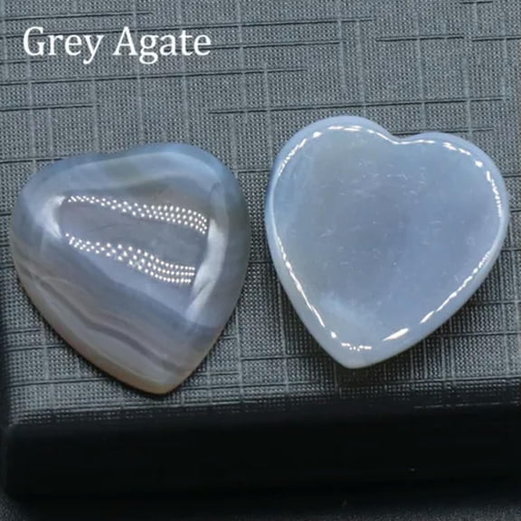 22mm*25mm Natural Mixed Gemstones Heart Cabochon CAB Flatback Reiki Chakra Beads
