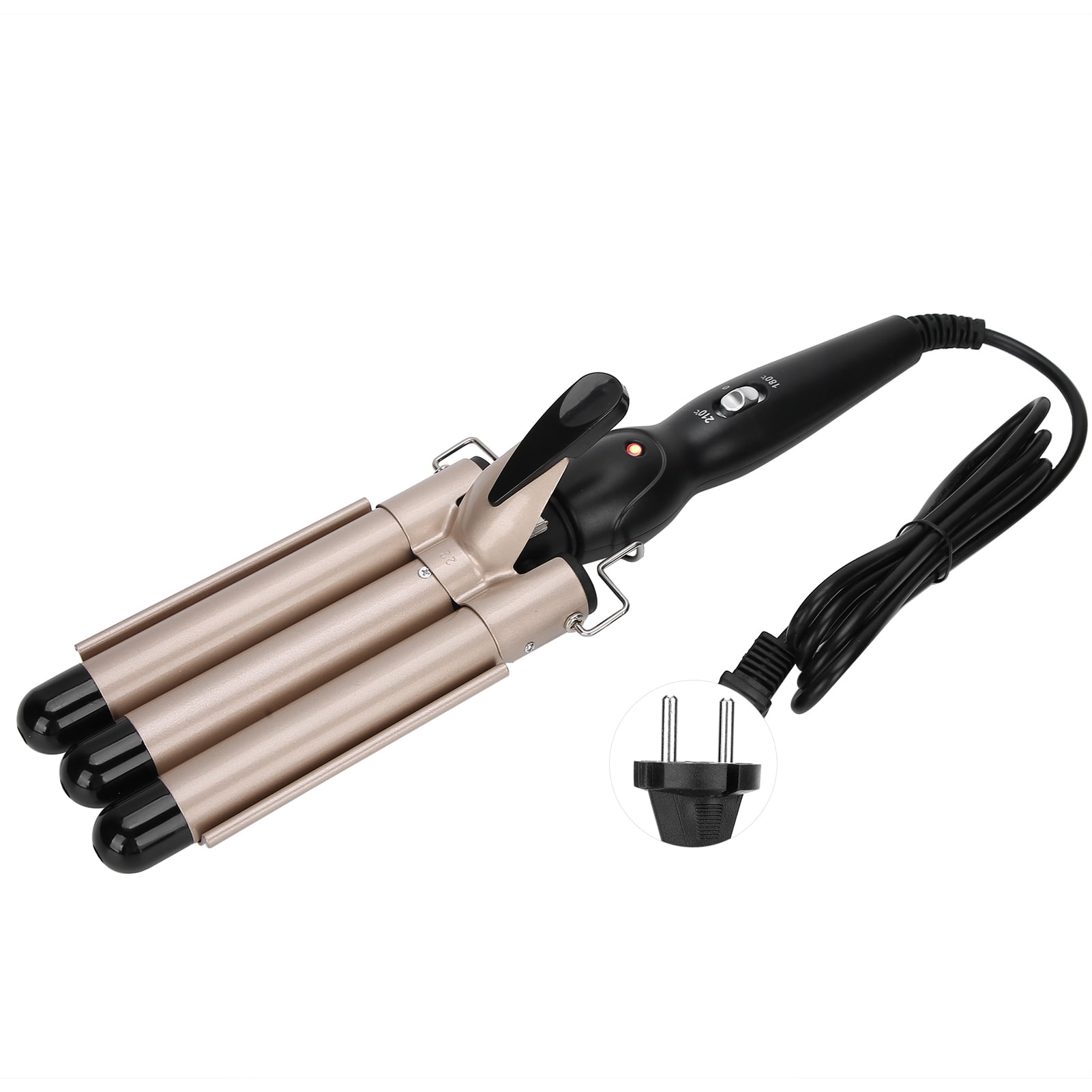 22mm 3 Barrel Curling Iron Wand Hair Waver Crimper Styling Tool 110V