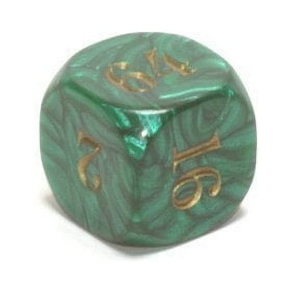 22mm (7/8) Backgammon Doubling Cube, Green with Gold by Koplow Games
