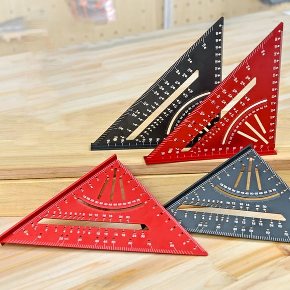 22mm Aluminum Alloy 7in Rafter Square with Built-in Level and Etched Graduations for Woodworking Angle Measurement 7 Inch aluminum
