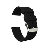 22mm Black - BARTON Watch Bands - Soft Silicone Quick Release Straps